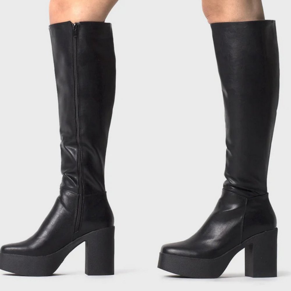 Lamoda Slick Nicks platform knee high boots